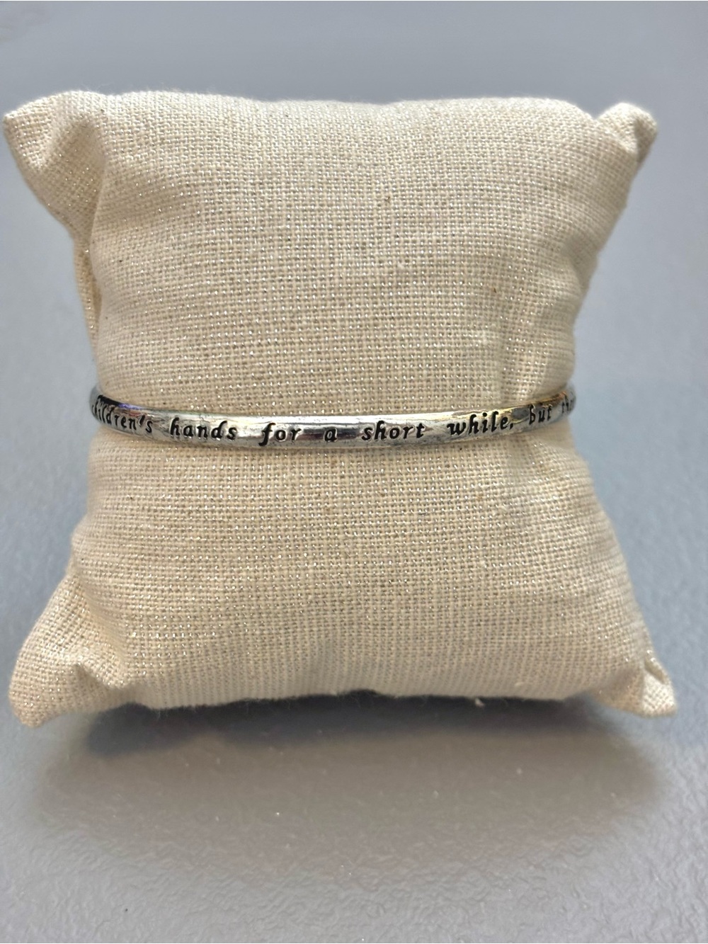925 Engraved Cuff Bracelet A Mother Holds Her Children’s Hands Inspiration Quote